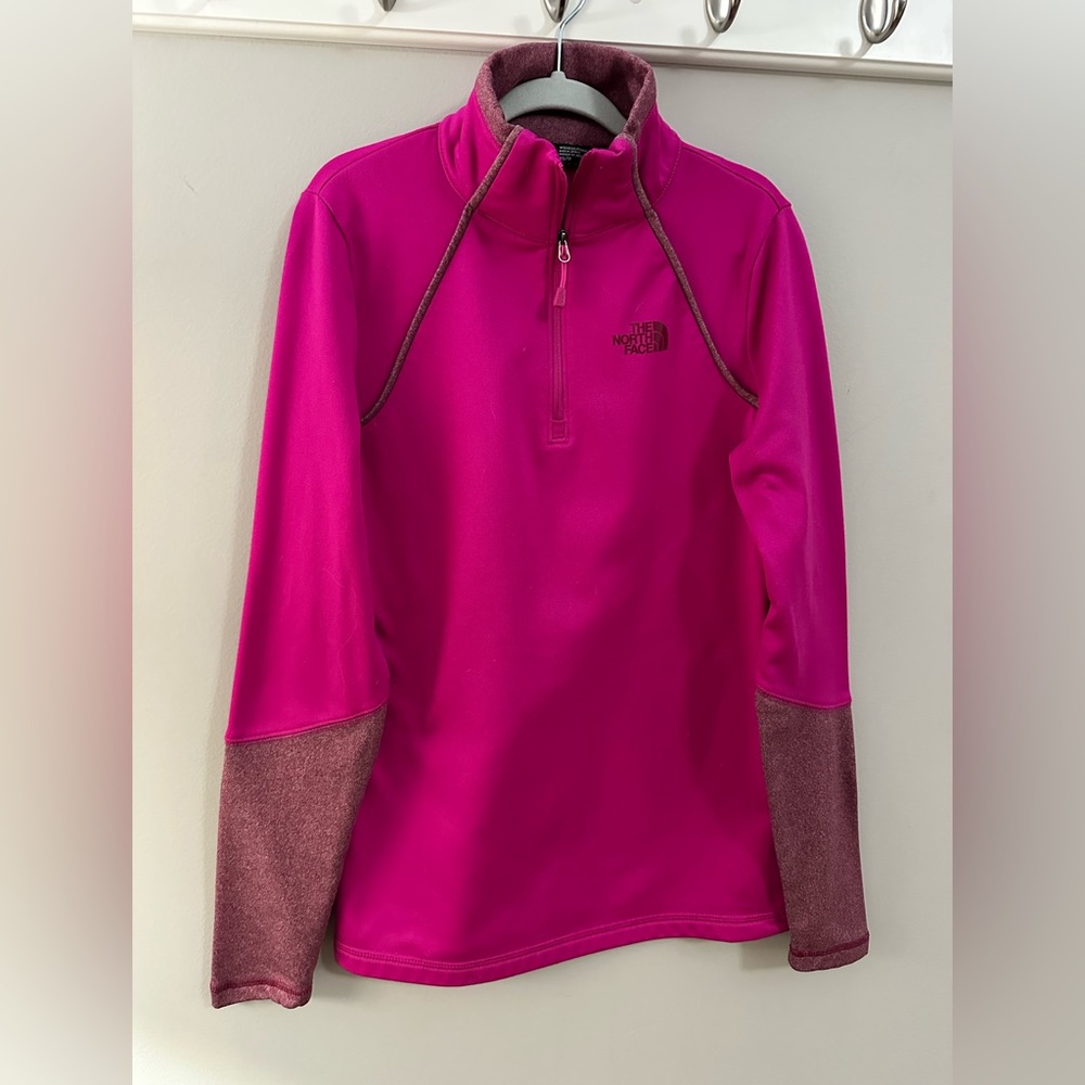The North Face Magenta quarter zip pullover